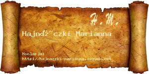 Hajnáczki Marianna névjegykártya