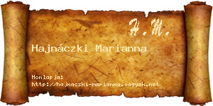 Hajnáczki Marianna névjegykártya